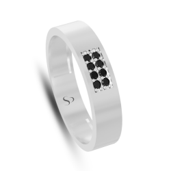 0.13 Karat Siyah Pırlanta Kadın Yüzük 2