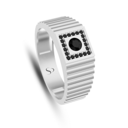 0.44 Karat Siyah Pırlanta Erkek Yüzük 2