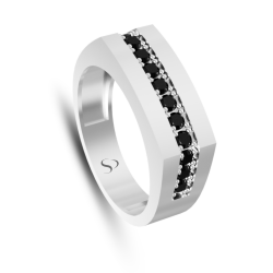 0.76 Karat Siyah Pırlanta Erkek Yüzük 2