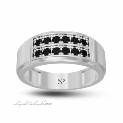0.67 Karat Siyah Pırlanta Erkek Yüzük 2