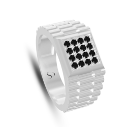 0.26 Karat Siyah Pırlanta Kadın Yüzük 2