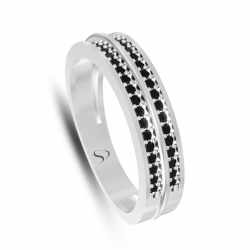 0.27 Karat Siyah Pırlanta Kadın Yüzük 2