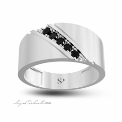 0.36 Karat Siyah Pırlanta Erkek Yüzük 2