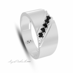 0.36 Karat Siyah Pırlanta Erkek Yüzük 1