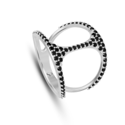 0.76 Karat Siyah Pırlanta Kadın Yüzük 2