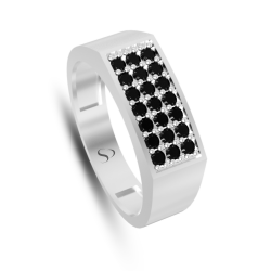 0.66 Karat Siyah Pırlanta Erkek Yüzük 2