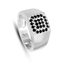 0.65 Karat Siyah Pırlanta Erkek Yüzük 2