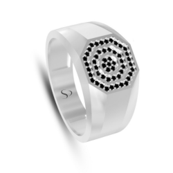 0.29 Karat Siyah Pırlanta Erkek Yüzük 2