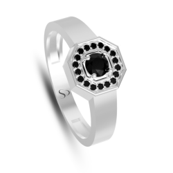 0.43 Karat Siyah Pırlanta Erkek Yüzük 2