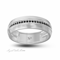 0.18 Karat Siyah Pırlanta Erkek Yüzük 2
