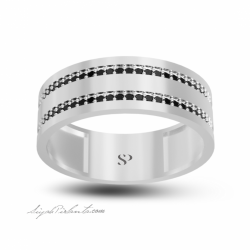0.38 Karat Siyah Pırlanta Erkek Yüzük 2