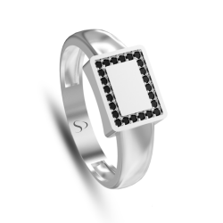 0.17 Karat Siyah Pırlanta Erkek Yüzük 2