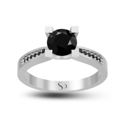1.09 Karat Siyah Pırlanta Kadın Yüzük 1