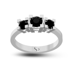 0.55 Karat Siyah Pırlanta Kadın Yüzük 1