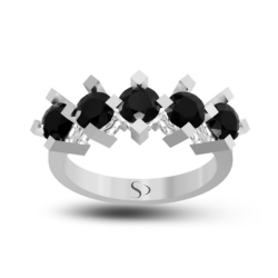 1.52 Karat Siyah Pırlanta Kadın Yüzük 1