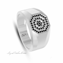 0.29 Karat Siyah Pırlanta Erkek Yüzük 1