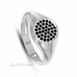 0.34 Karat Siyah Pırlanta Erkek Yüzük 1