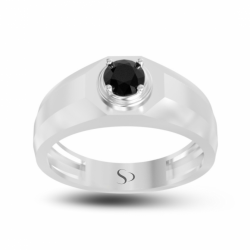 0.61 Karat Siyah Pırlanta Erkek Yüzük 1