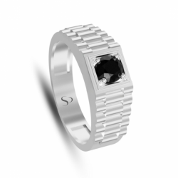 0.61 Karat Siyah Pırlanta Erkek Yüzük 2